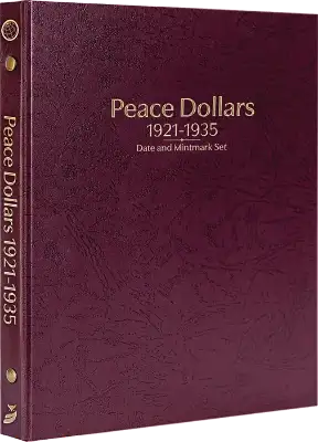 Peace Dollars 1921-1935, Date & Mintmark Set P, D & S (Burgundy)