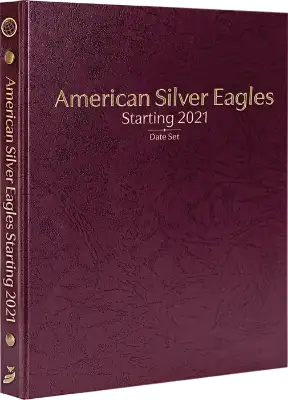 American Silver Eagles Starting 2021, Date Set P, S & W (Burgundy)