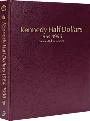 Kennedy Half Dollars 1964-1996, Date & Mintmark Set P, D & S (Burgundy)