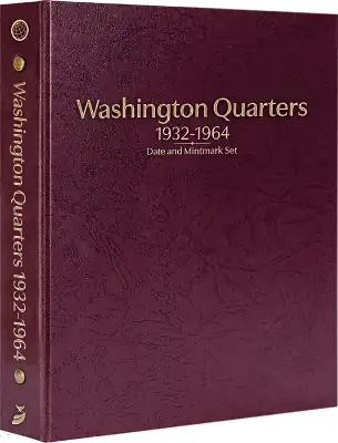 Washington Quarters 1932-1964, Date & Mintmark Set P, D & S (Burgundy)