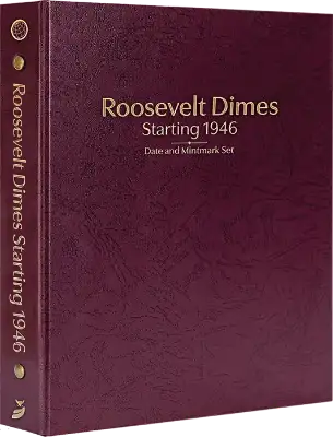 Roosevelt Dimes Starting 1946, Date & Mintmark Set P, D & S (Burgundy)