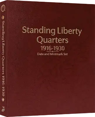 Standing Liberty Quarters: 1916-1930 Date and Mintmark Set (Burgundy)
