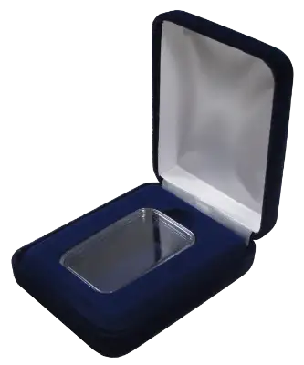 Velvet Coin Capsule Box - Holds 1 oz Silver Bar Capsule (Vertical)