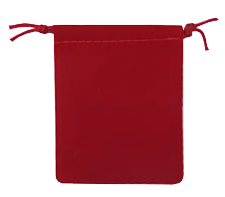 Velour Drawstring Pouch - 2.75x3.25 Red