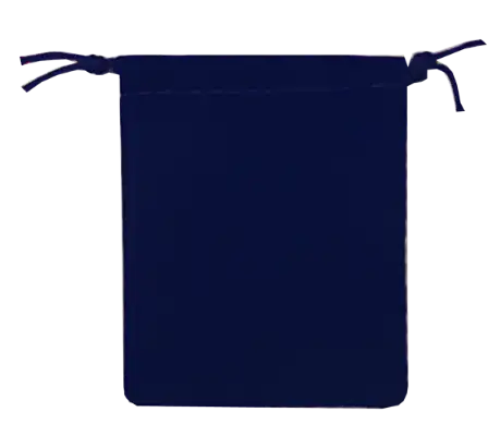 Velour Drawstring Pouch - 2.75x3.25 Navy Blue