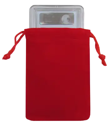 Velour Drawstring Pouch - 3x4.25 Red