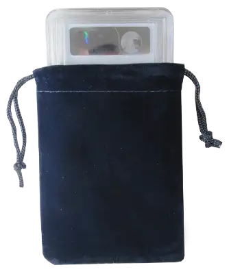 Velour Drawstring Pouch - 3x4.25 Navy Blue
