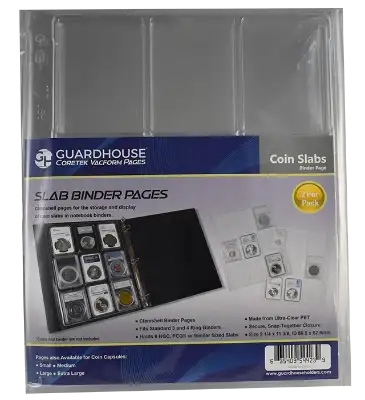 Certified Coin Slab Album Pages - 9 Slabs (PET Vac Form)