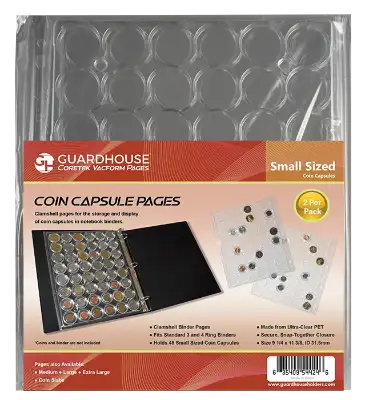 Coin Capsule Page - Small (PET Vac Form)