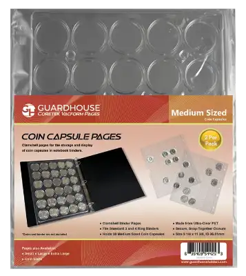 Coin Capsule Page - Medium (PET Vac Form)