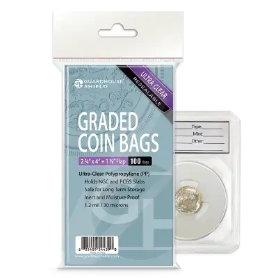 Graded Coin Slab Protector Bag - Resealable (.03mm)