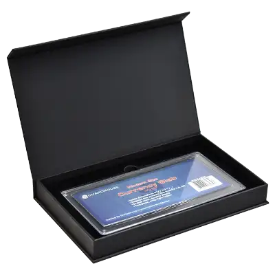 Magnetic Lid Display Box - Holds Guardhouse Modern Currency Slab - Black