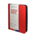 Zipper Binder with 3 Ring Clip - Red