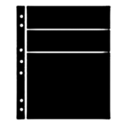 Hagner Stock Sheets 3 DIFF Row Black One Sided