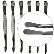 Curved Round Tip Nickel Tongs - 4 3/4"