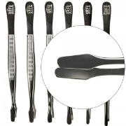 Spade Tip Nickel Tongs - 4 3/4"