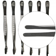 Straight Narrow Tip Nickel Tongs 4 3/4"