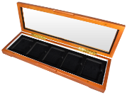Wood Glass-Top Display Slab Box - 5 Slab Universal