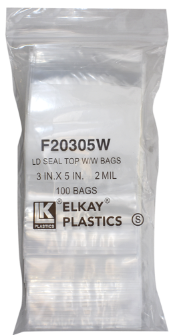 Zip Lock Bag - Write On - 3x5 (2 Mil)