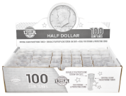Round Coin Tube-Half-Dollar, 100/box