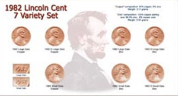 1982 Lincoln Cent 7 Copper Zinc Set Holder