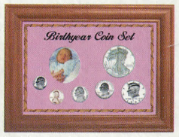 Solid Oak Birthyear Coin Frame Cent to ASE - Pink