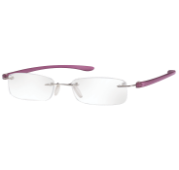 Rimless Magnifying Eye Glasses +2.5 (Purple Small)