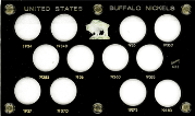 U.S. Buffalo Nickels 1934-1938D