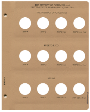 Statehood Quarters DC & Territories w/proof Replacement Page 1 DC 2009 P-Guam 2009 S Sil. Pr.