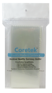 Coretek Modern Currency Sleeve 6 1/2 x 3  - 50 pack