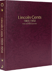Lincoln Cents 1909-1958 Date & Mintmark Set Prestige Coin Album (Burgundy)