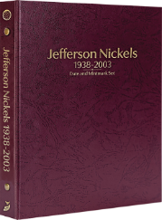 Jefferson Nickels 1938-2003, Date & Mintmark Set P, D & S (Burgundy)