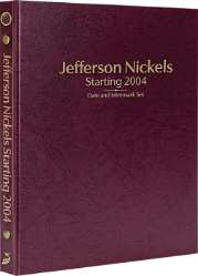 Jefferson Nickels Starting 2004, Date & Mintmark Set P, D & S (Burgundy)