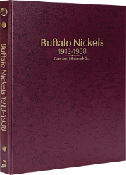 Buffalo Nickels 1913-1938, Date & Mintmark Set P, D & S (Burgundy)