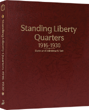 Standing Liberty Quarters: 1916-1930 Date and Mintmark Set (Burgundy)