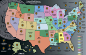 National Park Quarters Traditional Map Maroon