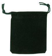 Velour Drawstring Pouch - 2.75x3.25 Green