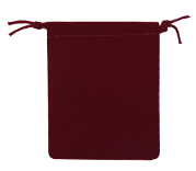 Velour Drawstring Pouch - 2.75x3.25 Maroon