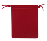Velour Drawstring Pouch - 2.75x3.25 Red