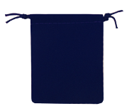 Velour Drawstring Pouch - 2.75x3.25 Navy Blue