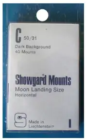 50x31mm Showgard Mounts - Pre-cut Singles (Black)