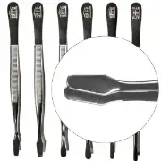 Curved Spade Tip Nickel Tongs - 4 3/4"