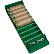 Dime Interlocking Coin Roll Trays