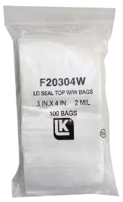 Zip Lock Bag - Write On - 3x4 (2 Mil)