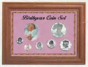 Solid Oak Birthyear Coin Frame Cent to ASE - Pink