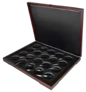Wood Style Coin Box for 20 L sized Round Coin Holders