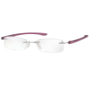 Rimless Magnifying Eye Glasses +2.5 (Purple Small)