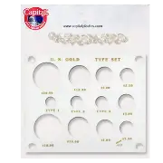 Gold Type Set Lib. 20, 10, 5, 3, 2.50, Type I,II,III