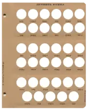 Jefferson Nickels with proof Replacement Page 1 1938-P - 1949-P