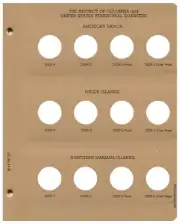 Statehood Quarters DC & Territories w/proof Replacement Page 2 AS 2009 P-NMI 2009-S Sil. Pr